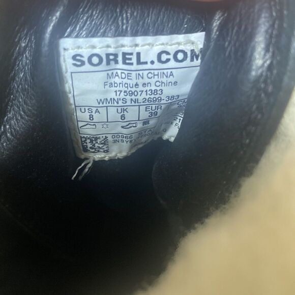 Sorel conquest wedge booties shearling leather in nori 8 distressed Sherpa - Picture 5 of 8